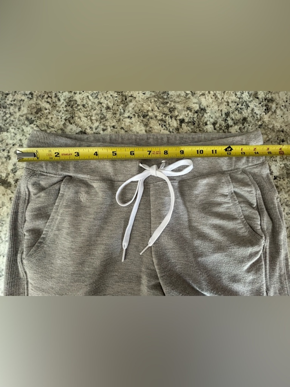 Ralph Lauren Heather Gray Joggers Sweatpants Side Stripe Pocket Logo Soft Size S - Picture 13 of 13